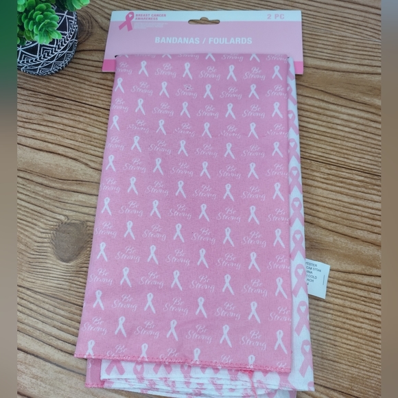 Breast Cancer Awareness Set Of 2 Bandanas And Scarf Set - Picture 2 of 11